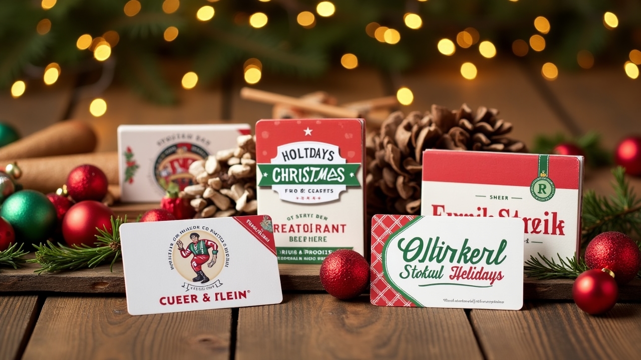 Seasonal holiday gift cards
